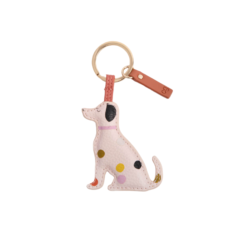 Dotty Labrador Dog Keyring | Pale Pink