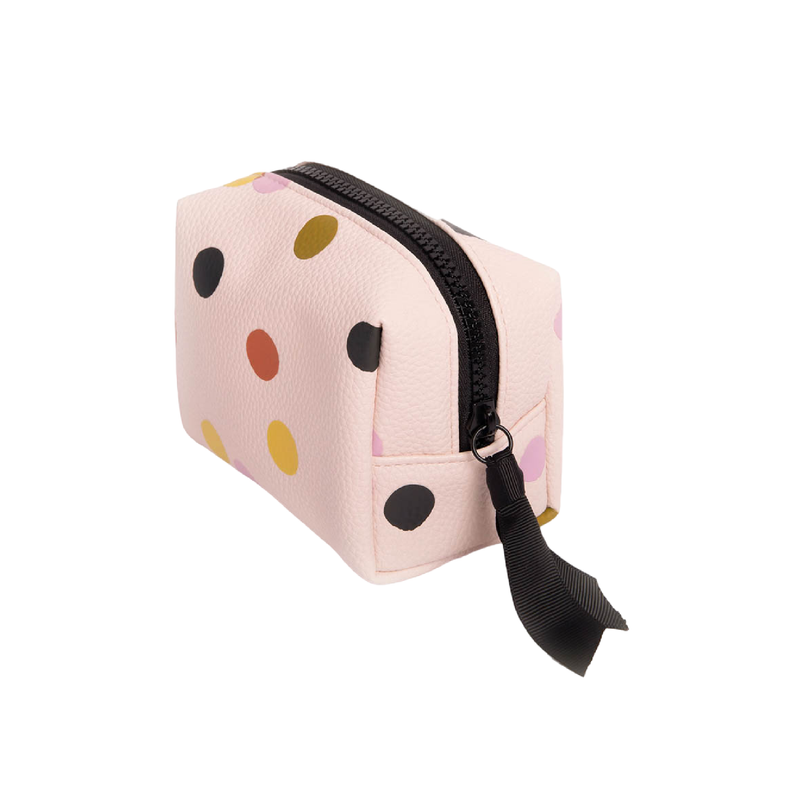 Dotty Mini Cube Cosmetic Bag | Pale Pink