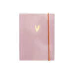 Heart Print Soft Cover Notebook | Lilac/Gold