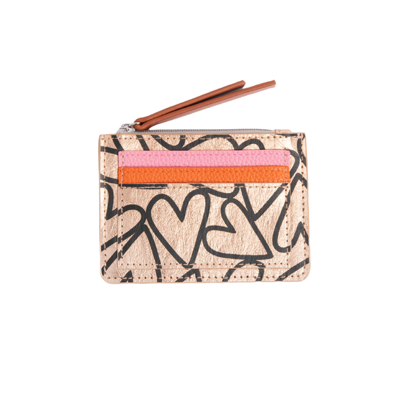 Kraft Hearts Coin & Card Purse | Rose Gold