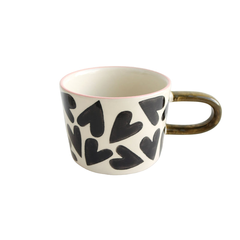 Mono Hearts Ceramic Mug