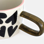 Mono Hearts Ceramic Mug