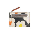 Multi Flower Short Patch Purse | Charcoal