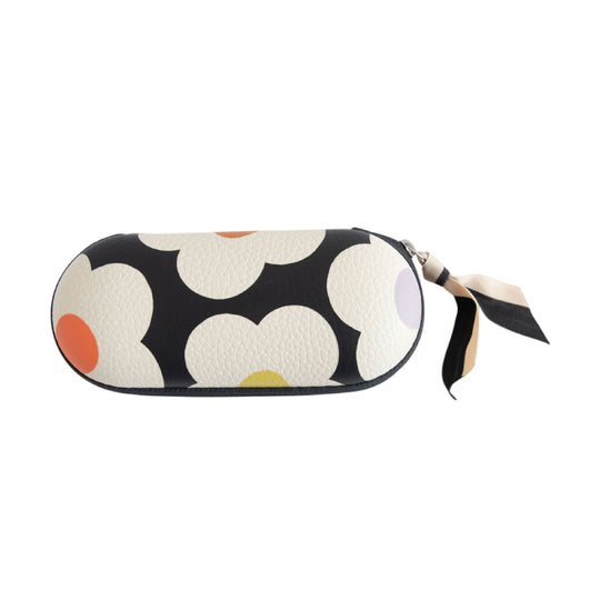 Multi Flower Zip Around Glasses Case | Charcoal