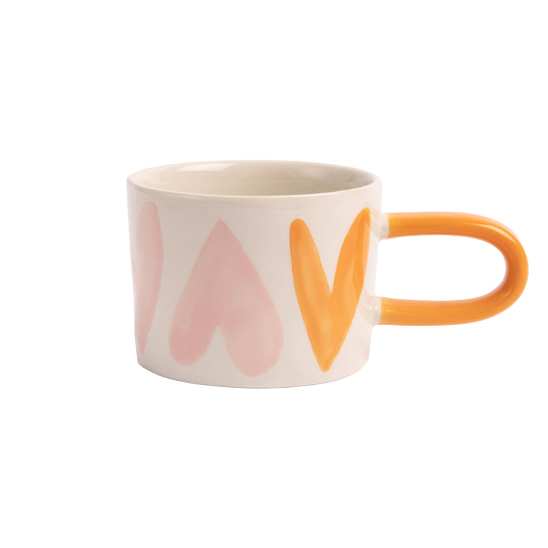 Multi Hearts Mug | Pink & Orange