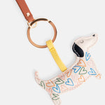 Multi Outline Hearts Sausage Dog Keyring