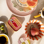 Scalloped 'Zest For Life' Grapefruit Side Plate | Green | 21cm
