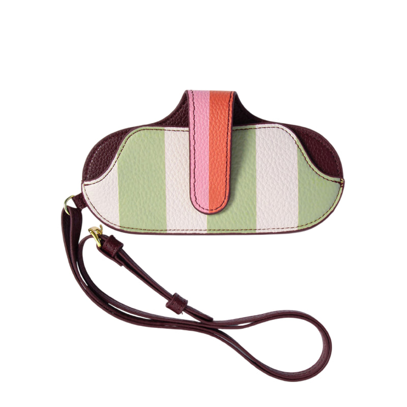 Silk Stripe Glasses Case | Pink & Green