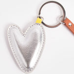 Silver Metallic Heart Keyring