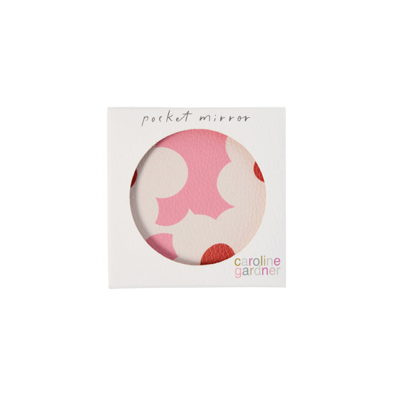 Square Floral Pocket Mirror | Pink