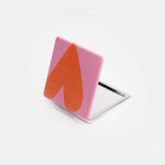 Square Heart Pocket Mirror | Pink & Red