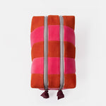 Stripe Travel Washbag | Orange & Pink | Large