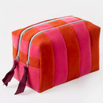 Stripe Travel Washbag | Orange & Pink | Large