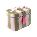 Stripe Vanity Case | Pink & Green | Large