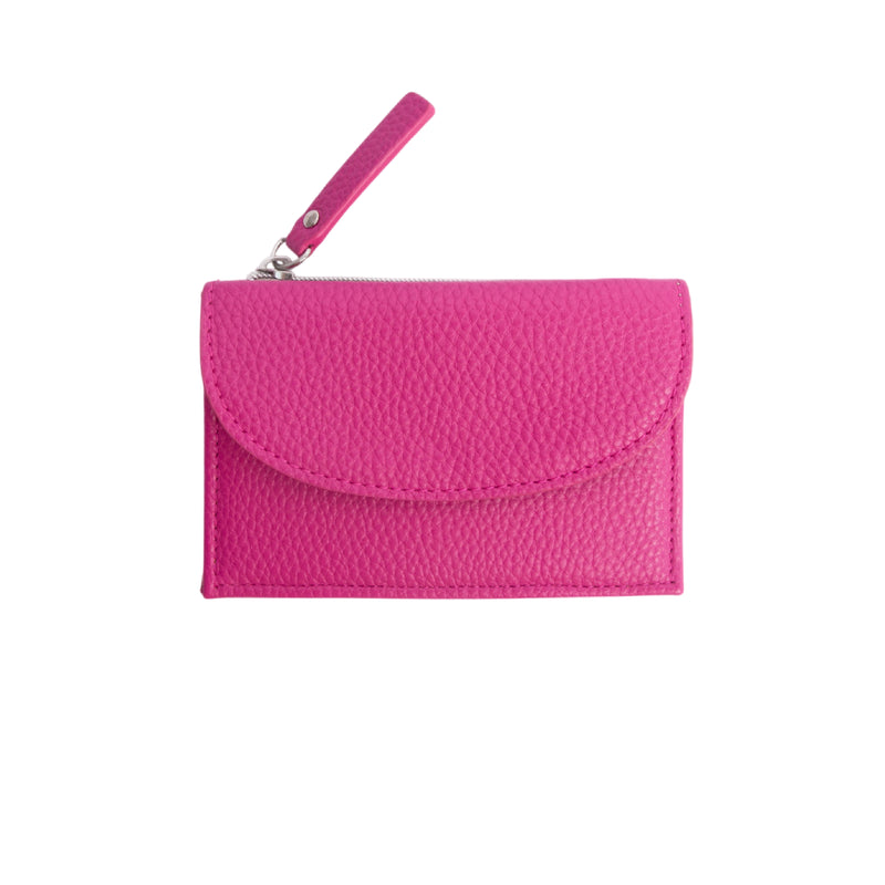 Vegan Leather Cardholder & Coin Purse | Bright Pink