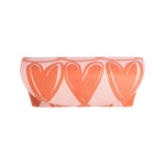 Vegan Leather Flap Glasses Case | Looped Hearts | Pink & Orange