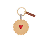 Vegan Leather Jam Heart Biscuit Keyring