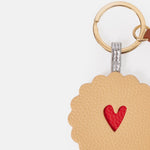 Vegan Leather Jam Heart Biscuit Keyring