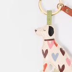 Vegan Leather Little Hearts Labrador Keyring