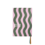 Wave Print Hard Cover Notebook | Lilac/Green