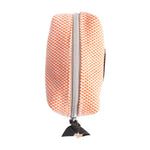 Mini Woven Check Cube Cosmetic Bag | Orange