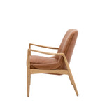 Carrera Leather Mid-Century Modern Armchair | Brown