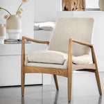 Carrera Linen Mid-Century Modern Armchair | Natural