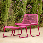 Outdoor Sassano Lounge Chair with Footstool | Pink