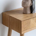 Milano Chevron 2 Drawer Console Table | Oak