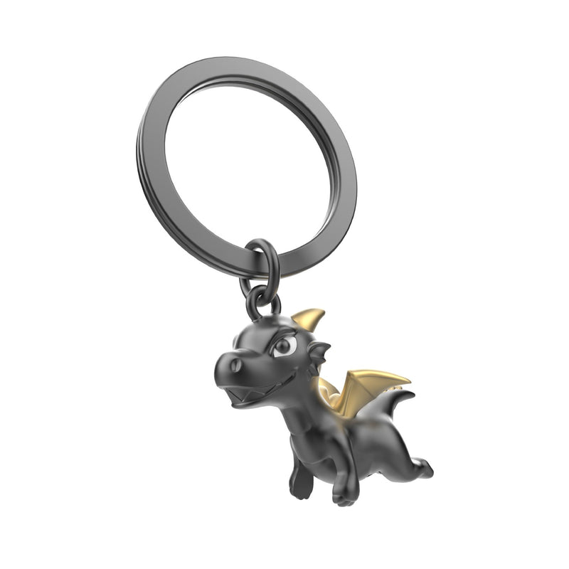 3D Dragon With Golden Wings Keyring
