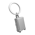 3D Suitcase Keyring | Silver