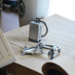 3D Suitcase Keyring | Silver