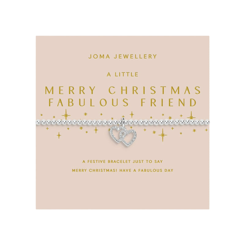 Christmas A Little 'Merry Christmas Fabulous Friend' Bracelet | Silver Plated