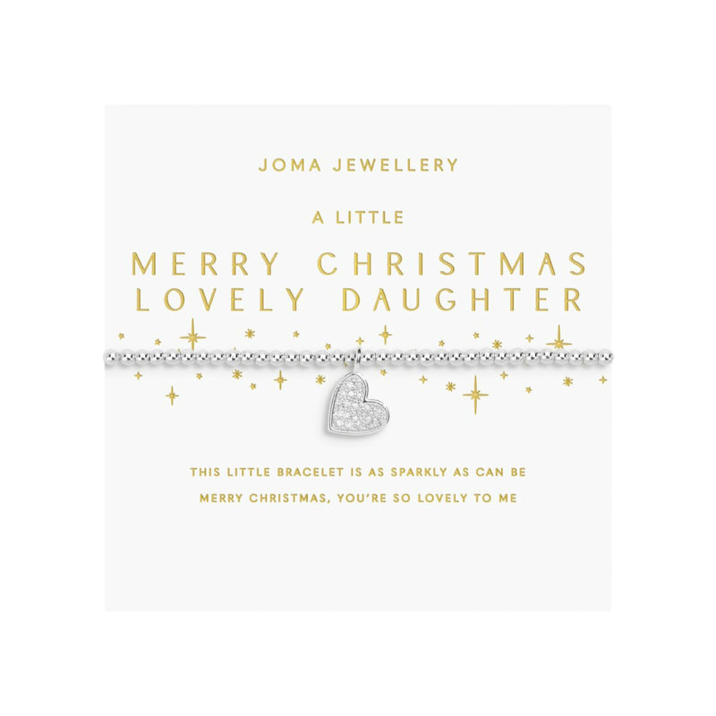 Christmas A Little 'Merry Christmas Lovely Daughter' Bracelet | Silver Plated