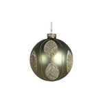 Beaded Glitter Leaf Christmas Tree Bauble | Sage & Gold