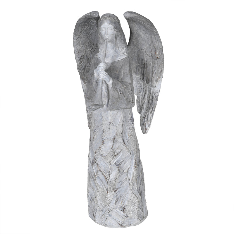 Angel with Trumpet Decoration | Wood Effect