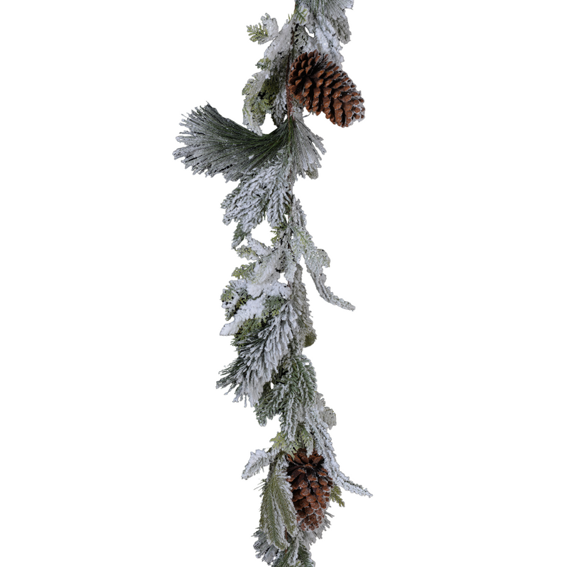 Faux Frosted Pinecone Garland