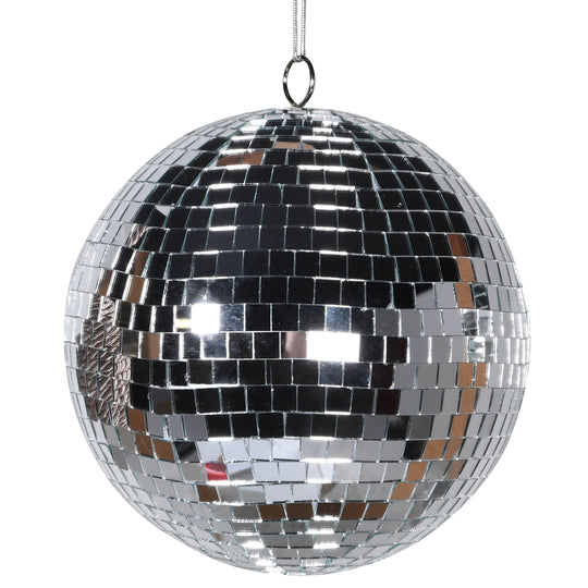 Hanging Disco Ball Decoration | Silver | Large