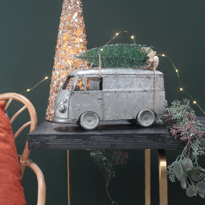 Galvanised Campervan & Christmas Tree Decoration