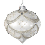 Glass Onion Bauble | White with Glitter