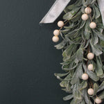 Hanging Mistletoe Teardrop Decoration | Frosted