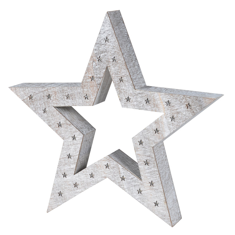 LED Star Decoration | Whitewash