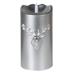 LED Stag Candle | Silver | 15cm