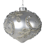 Matt Beaded Onion Bauble | Silver