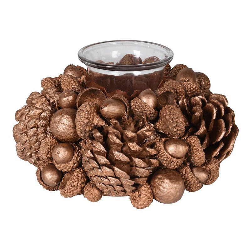 Pinecone Candle Holder | Gold