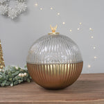 Reindeer Candle Globe with Lid | Gold | Large