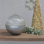 Reindeer Candle Globe with Lid | Silver | Large