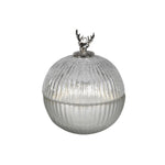 Reindeer Candle Globe with Lid | Silver | Medium