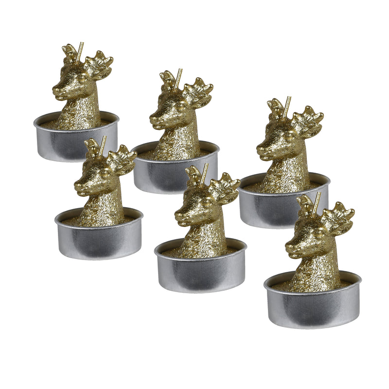 Stag Tealight Candles | Gold | Set of 6