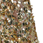 Sequined Topiary Tree Cones | Set of 3 | Gold